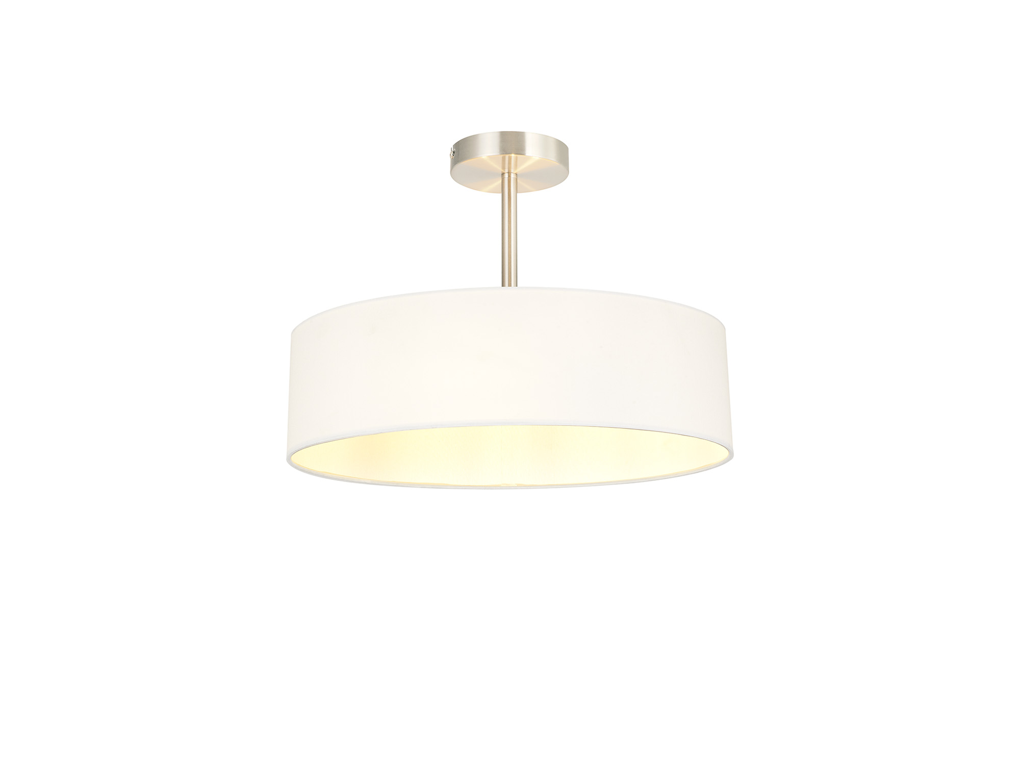 Baymont 45cm Semi Flush 5 Light Satin Nickel, White DK0757  Deco Baymont